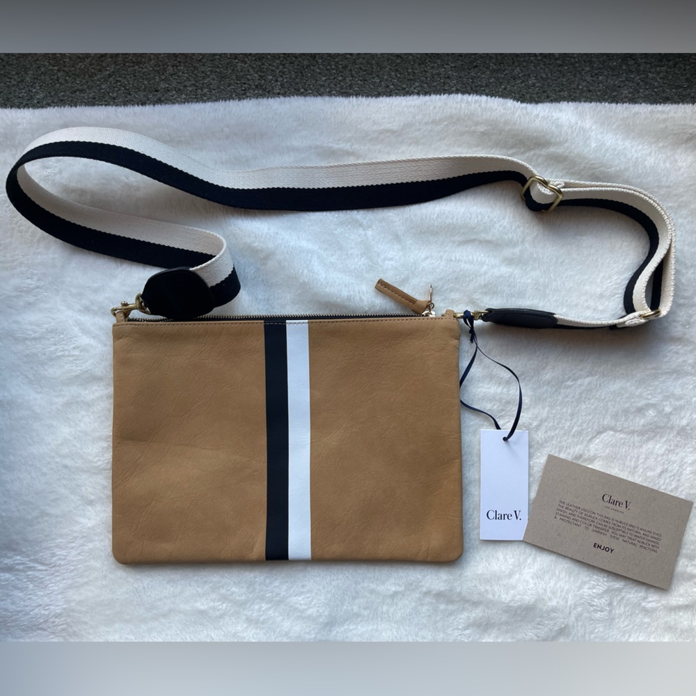 Brand New: Clare V Tan Leather Crossbody/Shoulder Bag